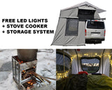 Extended Ventura Deluxe 1.4 Roof Top Tent + Annex + Stove Cooker + Storage Hooks