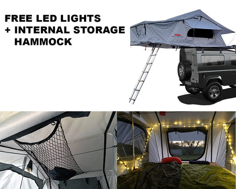 Extended Ventura Deluxe 1.4 Roof Top Tent + FREE LED Lights + Internal Storage Hammock