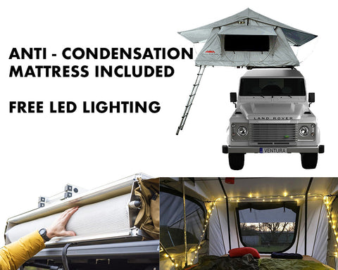 Ventura Deluxe 1.4 Roof Top Tent + Extra Mattress + LED Lighting